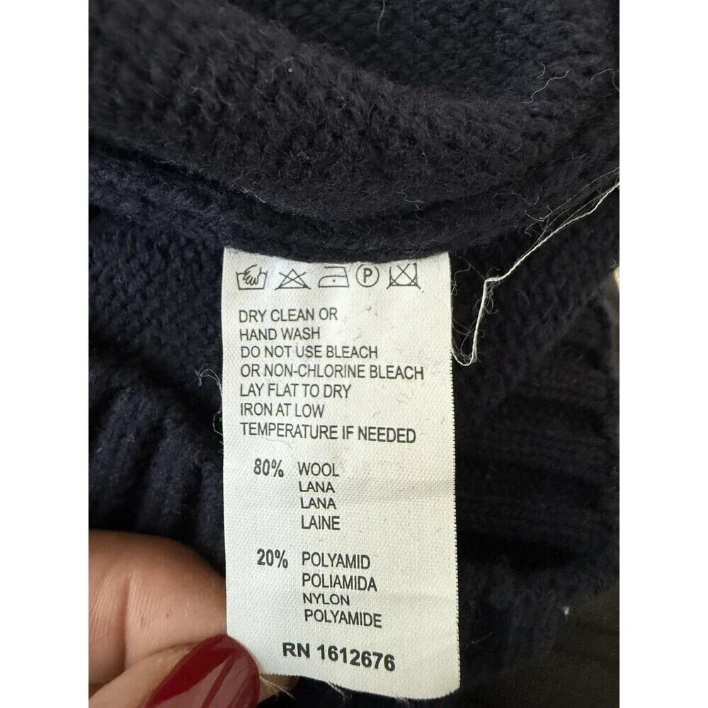 Blumarine Uomo Sweater Mens L Navy Blue Wool Blend Knit‎ Crewneck Made in Italy
